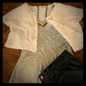 White Crotchet Layer Top